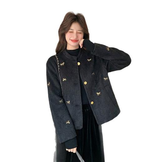 「自」全新升级【铂金会员413/天猫559/差价146】(15604)洛诗琳新年本命年红色双面羊毛外套2026新款中国风刺绣毛呢外套 商品图4