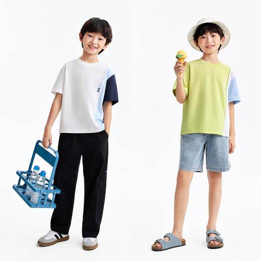 男童圆领短袖针织衫夏季新款安奈儿童装EB621596 商品图3