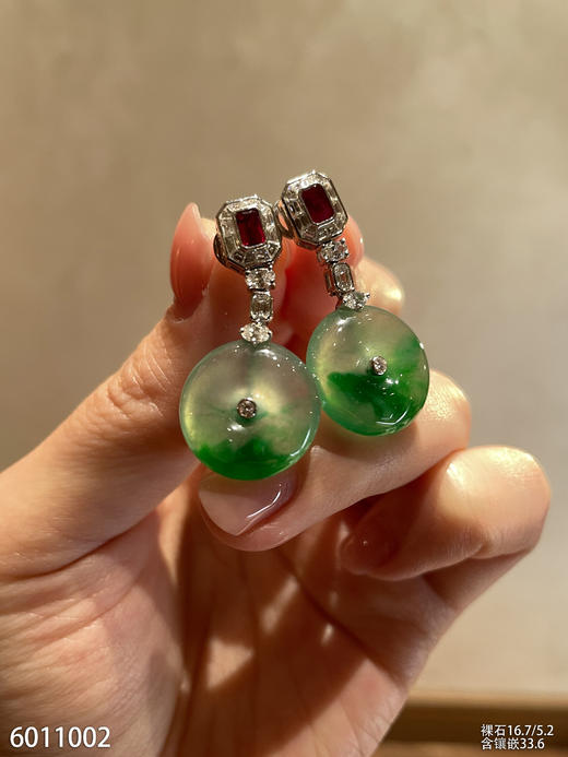 飘翠平安扣耳坠【6011002】具体价格微信咨询 商品图2