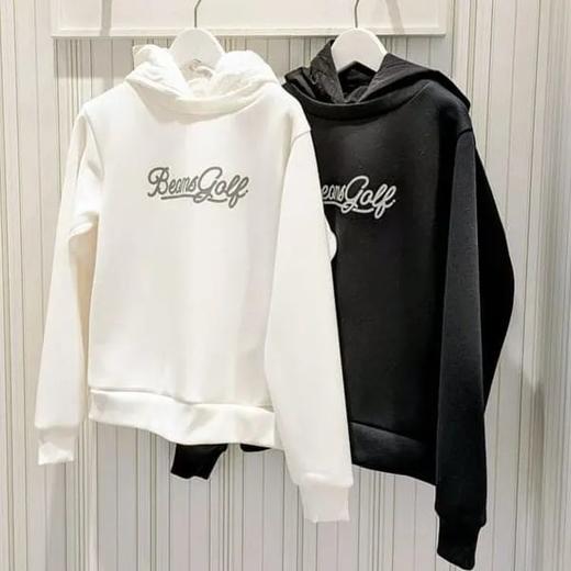 BEAMS GOLF 女款 秋冬新款橙标绗缝款连帽印花宽松运动卫衣 商品图5