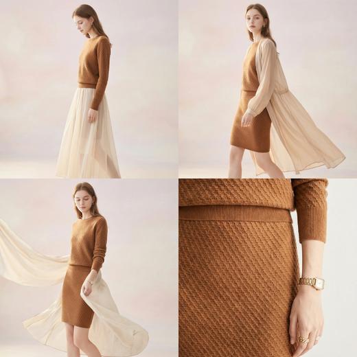 PALUOPO/PL 100%山羊绒 女半裙E21921-A1/约重250g帕罗 商品图0