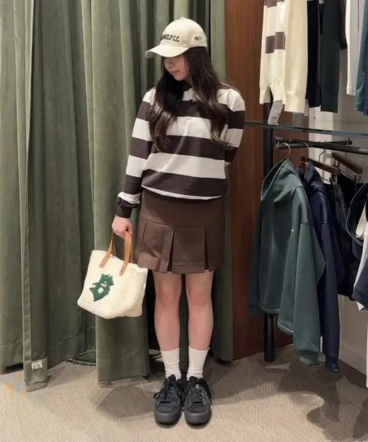 BEAMS 女士高尔夫 秋冬 弹力a字纯色百褶裙 运动百搭防走光 商品图9