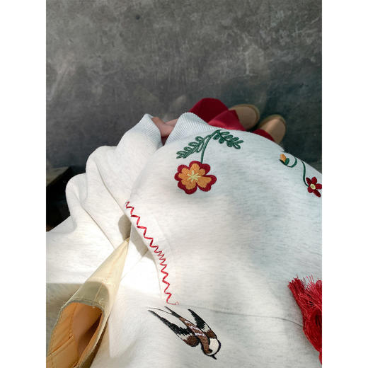 <曾小咸推荐>2.19 现货秒杀 ！微信超特价！韩系刺绣连帽加绒卫衣 日常209.99 立减120 秒杀89.99！！ 商品图3