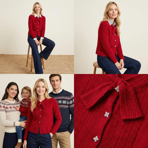 【咕咕同款】PALUOPO/PL女开衫ET23999R-A/约重340g 红色帕罗 商品图1