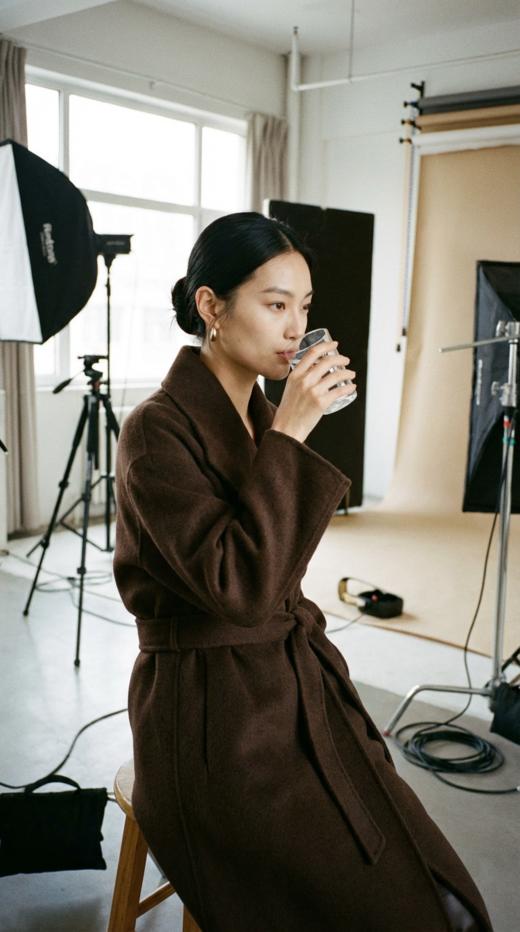 IC同款造型立领珠边双面手工大衣 商品图5