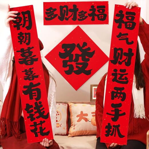 【新年氛围感拉满】2026过年拍照道具手持小对联迷你小号福字新年聚会手举牌饰品布置。jd 商品图2