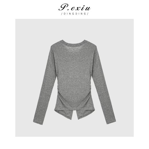 04-1潘依绣丁丁宠粉【浪漫少女】天丝-羊毛设计感圆领长袖T恤 W-61755 商品图2