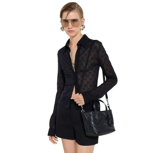 GUCCI 古驰 女士GG Marmont系列小号托特包 黑色 855391 AAFS1 1000 商品图6