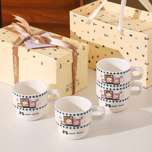 【烘焙小羊系列水具】 萌趣卡通一壶四杯礼袋装陶瓷茶具套装家用早餐杯茶杯 商品图1