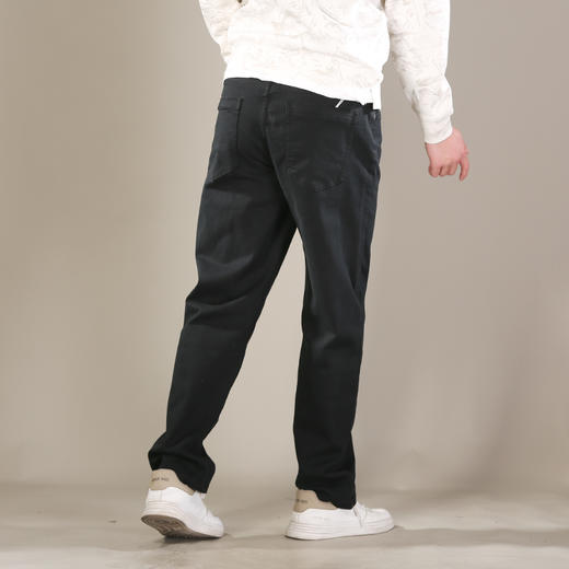 DRONKOO 2026 正常腰表袋皮标微弹中厚牛仔长裤 商品图3