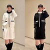 BEAMS GOLF 女款 斜纹黑白配色立领外套+抽绳短裙套装 弹力舒适防紫外线 商品缩略图6
