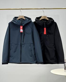 海莉汉森26年男春季秋新款户外防水保暖抓绒软壳衣梭织外套夹克！加绒加厚