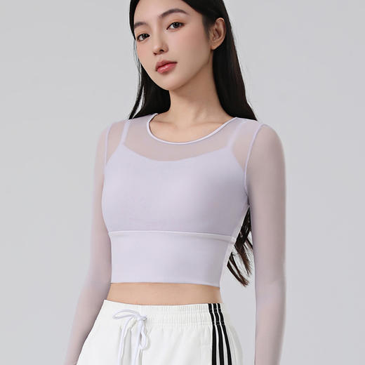 【BZYT】防震运动长袖假两件专业时尚修身透气运动内衣635 商品图0