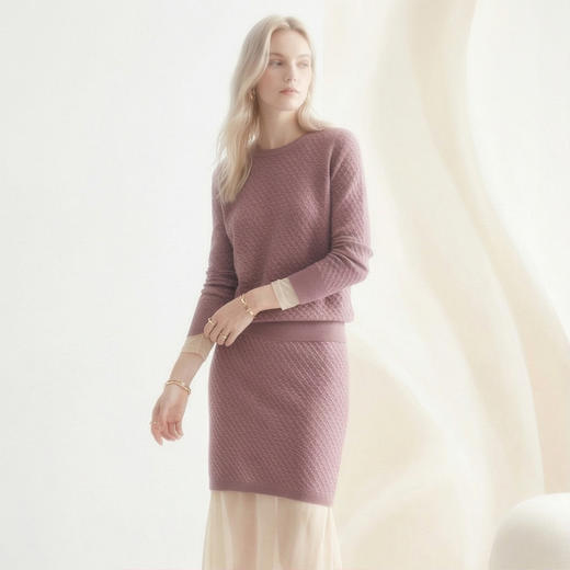 PALUOPO/PL 100%山羊绒 女半裙E21921-A1/约重250g帕罗 商品图7