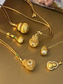 多喜乐 多福禄 葫芦在手  福禄我有 银镀金首饰 金玉满堂 福禄宝瓶  福禄花丝  （非质量问题 不退不换）