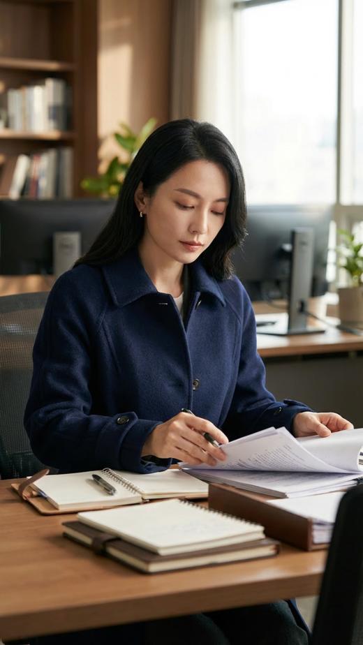 IC插肩袖小翻领双面手工腰带长款大衣 商品图1