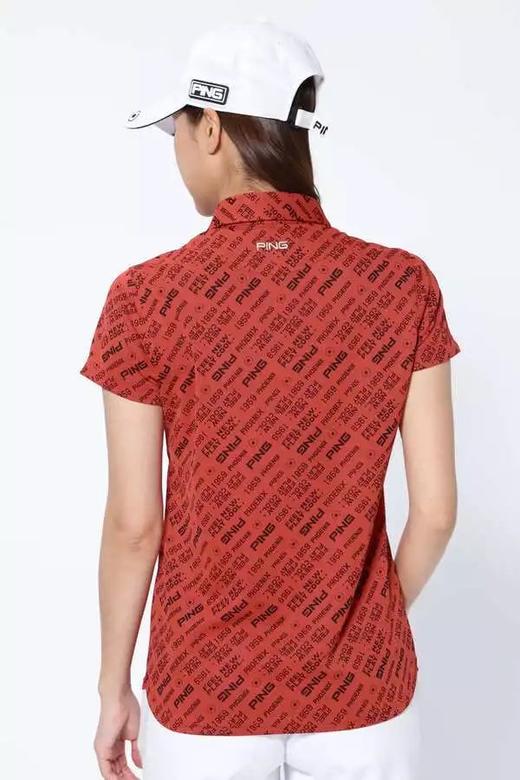 日本PING 女士高尔夫 字母logo短袖polo衫 防晒速干 商品图10