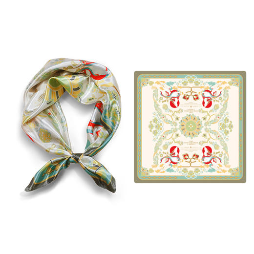 敦煌博物馆 九色鹿系列丝滑亲肤涤纶丝巾 商品图2