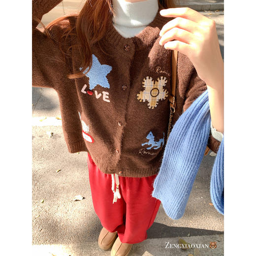 <曾小咸推荐> 2.18 现货秒杀 ！微信超特价！韩系复古刺绣针织开衫 日常229.99 立减140 秒杀89.99！！ 商品图1