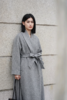大披肩领超大摆双面手工中腰系带超长款大衣 商品缩略图0