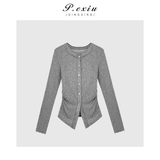 04-1潘依绣丁丁宠粉【浪漫少女】天丝-羊毛设计感圆领长袖T恤 W-61755 商品图1