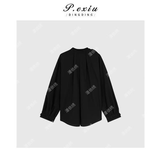 04-2潘依绣丁丁宠粉韩系简约风圆领长袖衬衣Q77601 商品图1