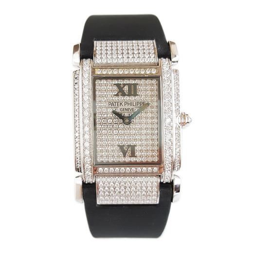 【95新】PATEK PHILIPPE 百达翡丽4910G-001石英机芯25*30MM（女款）TWENTY~4系列镶嵌原厂钻石230126AK01 商品图0