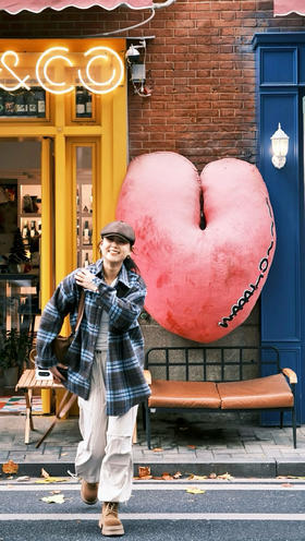 磨毛厚衬衫韩系格子外套