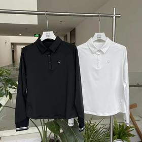Taylormade  女士 秋季新款高尔夫 纯色修身弹力翻领长袖POLO衫 螺纹袖口