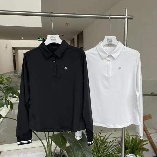 Taylormade  女士 秋季新款高尔夫 纯色修身弹力翻领长袖POLO衫 螺纹袖口 商品图0