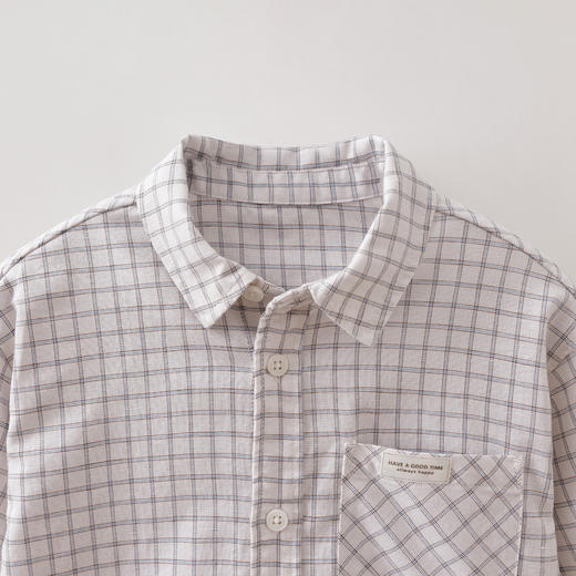 马克珍妮格纹画册男童透气汉麻衬衫2026年春装新款560278 商品图2