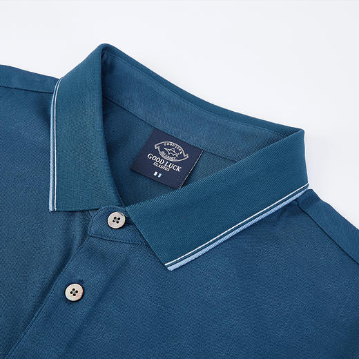 【莱赛尔】德鲨夏季新品短袖POLO衫男时尚暗纹提花翻领T恤 商品图3