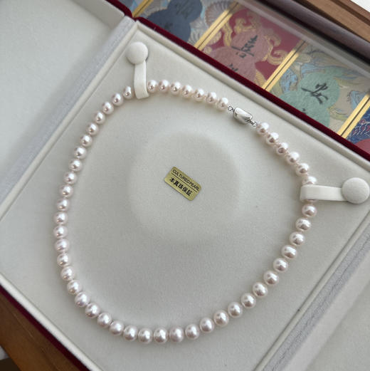 8-8.5mm ji光近圆 微瑕 纯银扣 新年福利妈妈链 商品图0