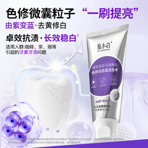 【卓越迅白 长效养白】mHAP-White介孔羟基磷灰石色修美白牙膏pb 商品图2