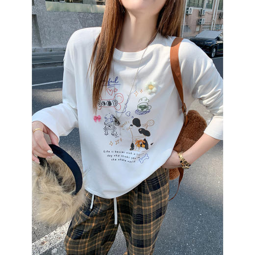 <曾小咸推荐>3.17现货秒杀 ！微信超特价！韩系卡通印花长袖t 日常159.99 立减90 秒杀69.99！！ 商品图1