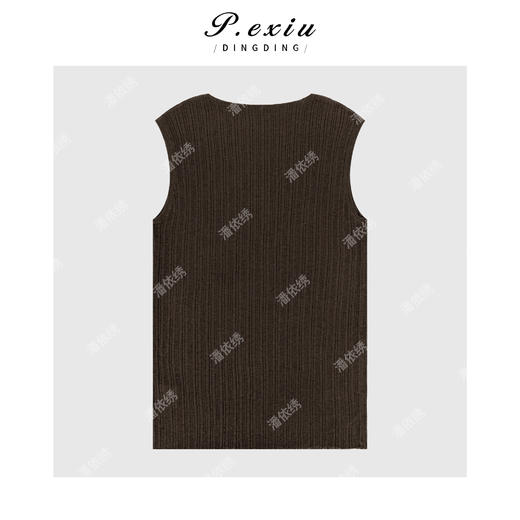 A007潘依绣丁丁宠粉显瘦修身竖条纹软糯亲肤无袖圆领背心Q46958 商品图1