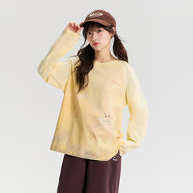 笛莎/Deesha 青少年2026年春季新款手绘长袖插肩图案T恤