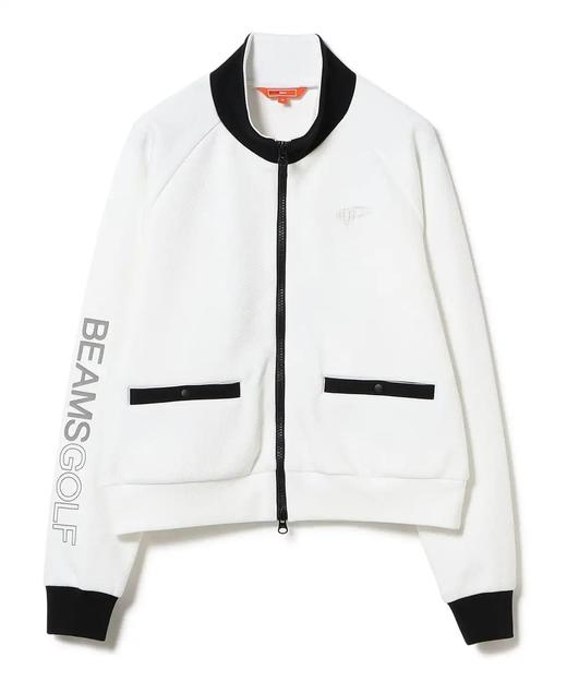 BEAMS GOLF 女款 斜纹黑白配色立领外套+抽绳短裙套装 弹力舒适防紫外线 商品图9