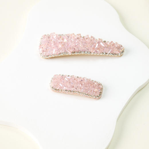 【买1得2】三彩2026新款甜美碎晶闪钻包边发夹侧夹高级氛围小众 商品图3