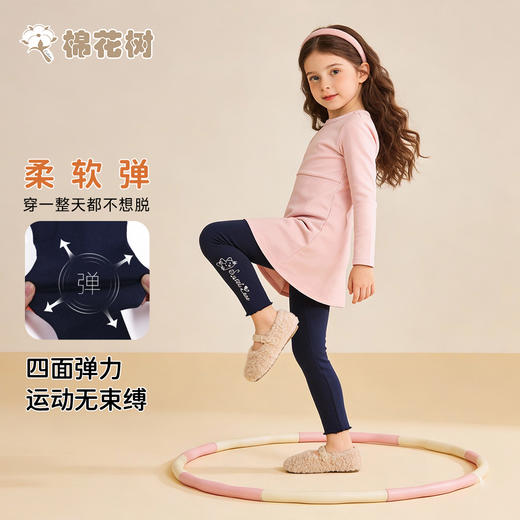 ⁵清仓39.9元/件【女童双面单层打底裤】小猫咪 棉花树TWHLBE3052经典蓝YY05-QTT-AYD 商品图0