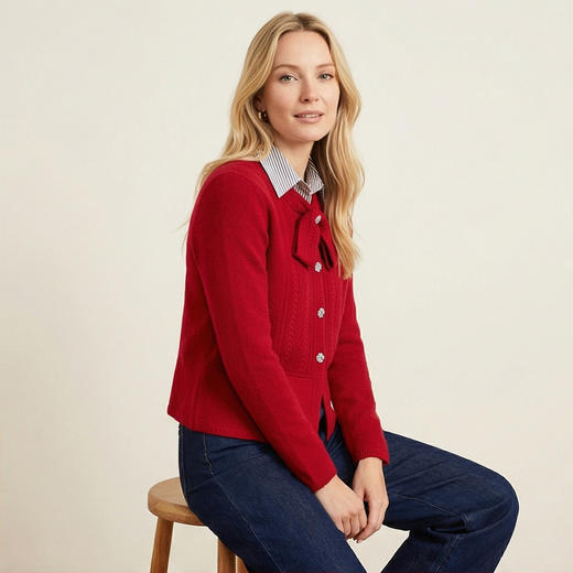 【咕咕同款】PALUOPO/PL女开衫ET23999R-A/约重340g 红色帕罗 商品图5