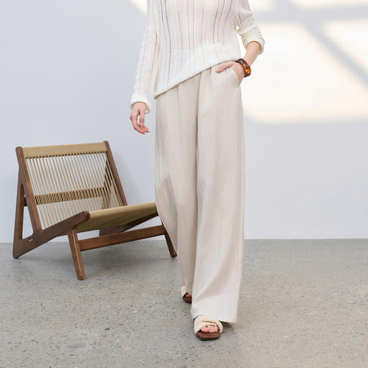 【莱赛尔】三彩2026春季新款休闲裤长裤宽松高腰显瘦直筒裤垂感M 商品图2