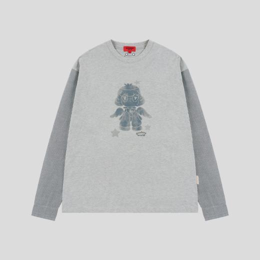 GOODBAI GOODEES新款个性宽松拼色印花长袖T恤 商品图3