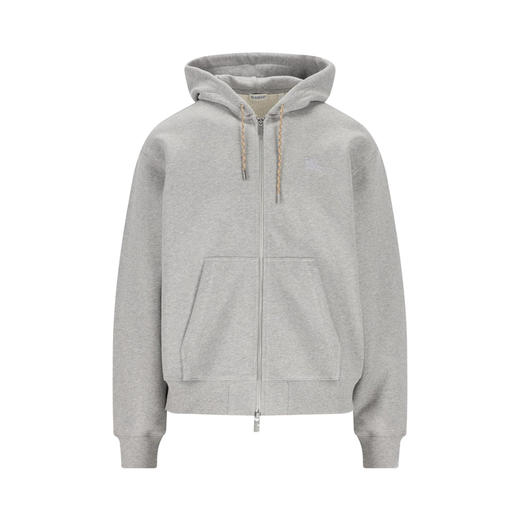 BURBERRY 巴宝莉 男士格纹拉链抽绳连帽卫衣 灰色 8120756 A2142 商品图0