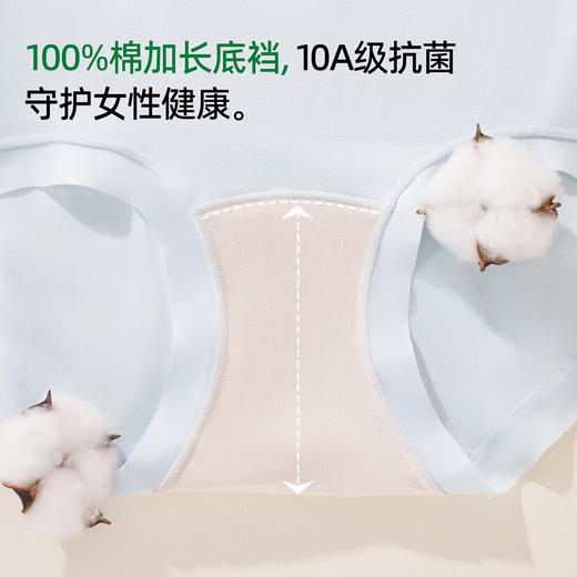 【5条盒装】熳洁儿 10A抗菌基础百搭高腰纯色内裤微收腹纯棉底档26262103 商品图3