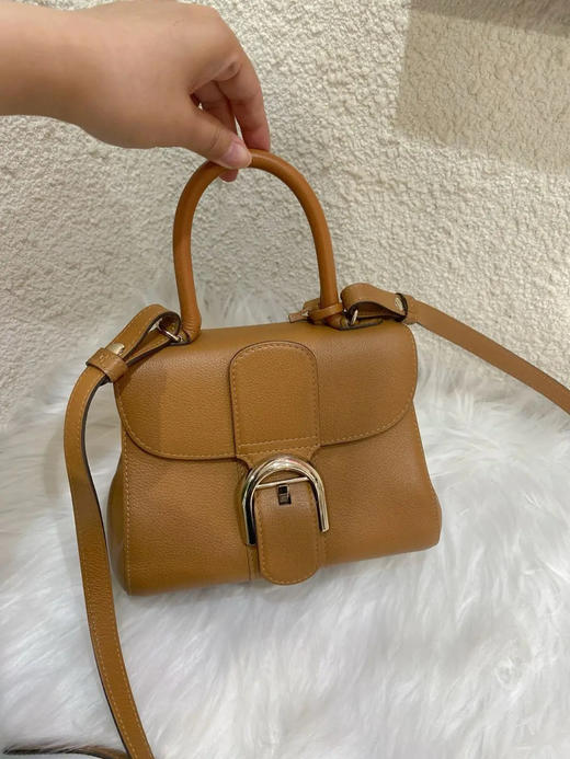 德尔沃 birlliant 焦糖色 牛皮mini 斜挎包 商品图0