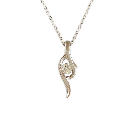 【天然正品】PT950铂金时尚设计款0.105克拉钻石吊坠项链170126NJS15 商品图0