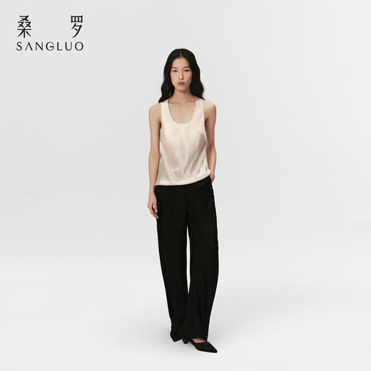 免穿文胸』桑罗简约吊带背心桑蚕丝女士打底衣宽松百搭 商品图1