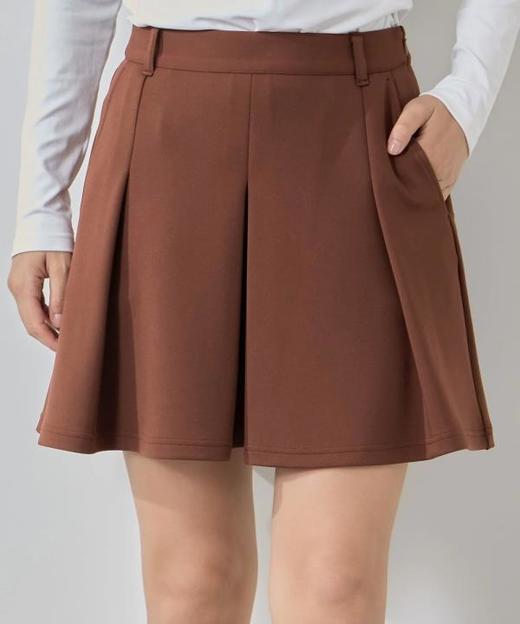 Jun & Rope 女士 初秋高尔夫 纸板针织A字褶裥喇叭短裙 柔软舒适 商品图12