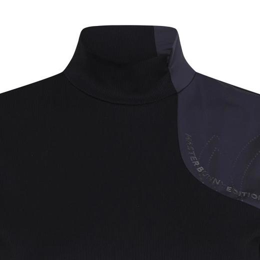 Master bunny 高尔夫女士 开叉领口 拼接竖条纹针织短袖T恤 舒适透气 商品图9